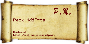 Peck Márta névjegykártya